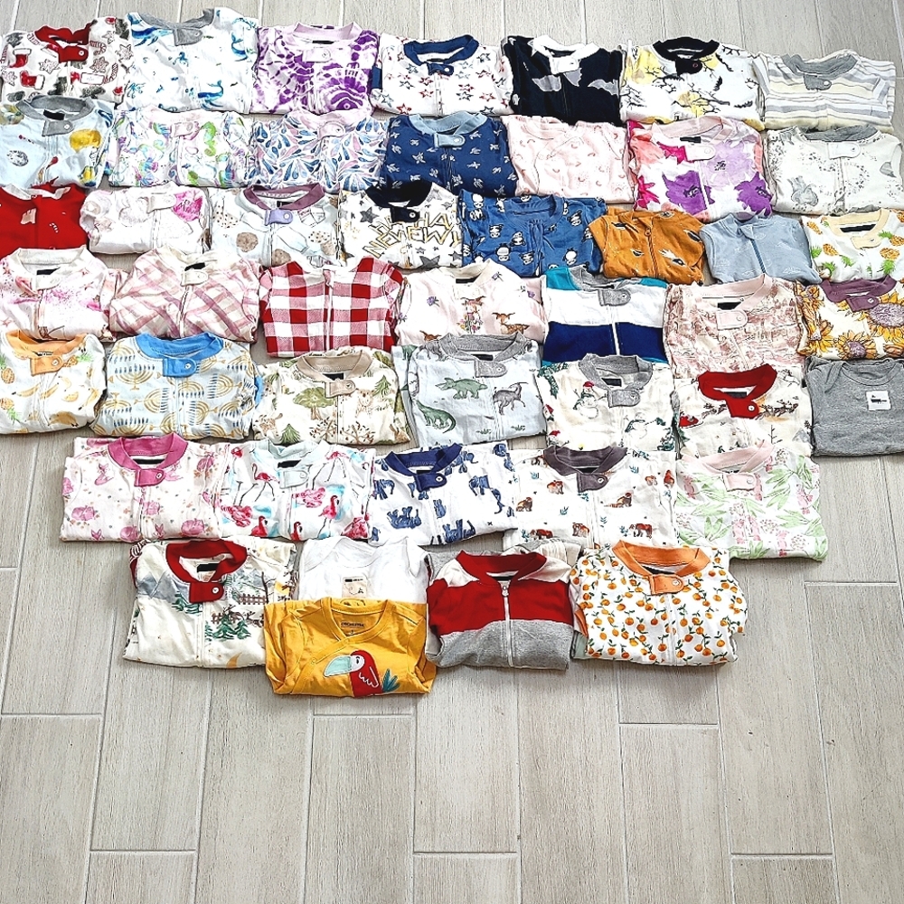 Burt's bees sleepers, cute prints, NWOT, preemie to 24M, 3 pack